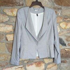 White House Black Market Gray One Button Blazer